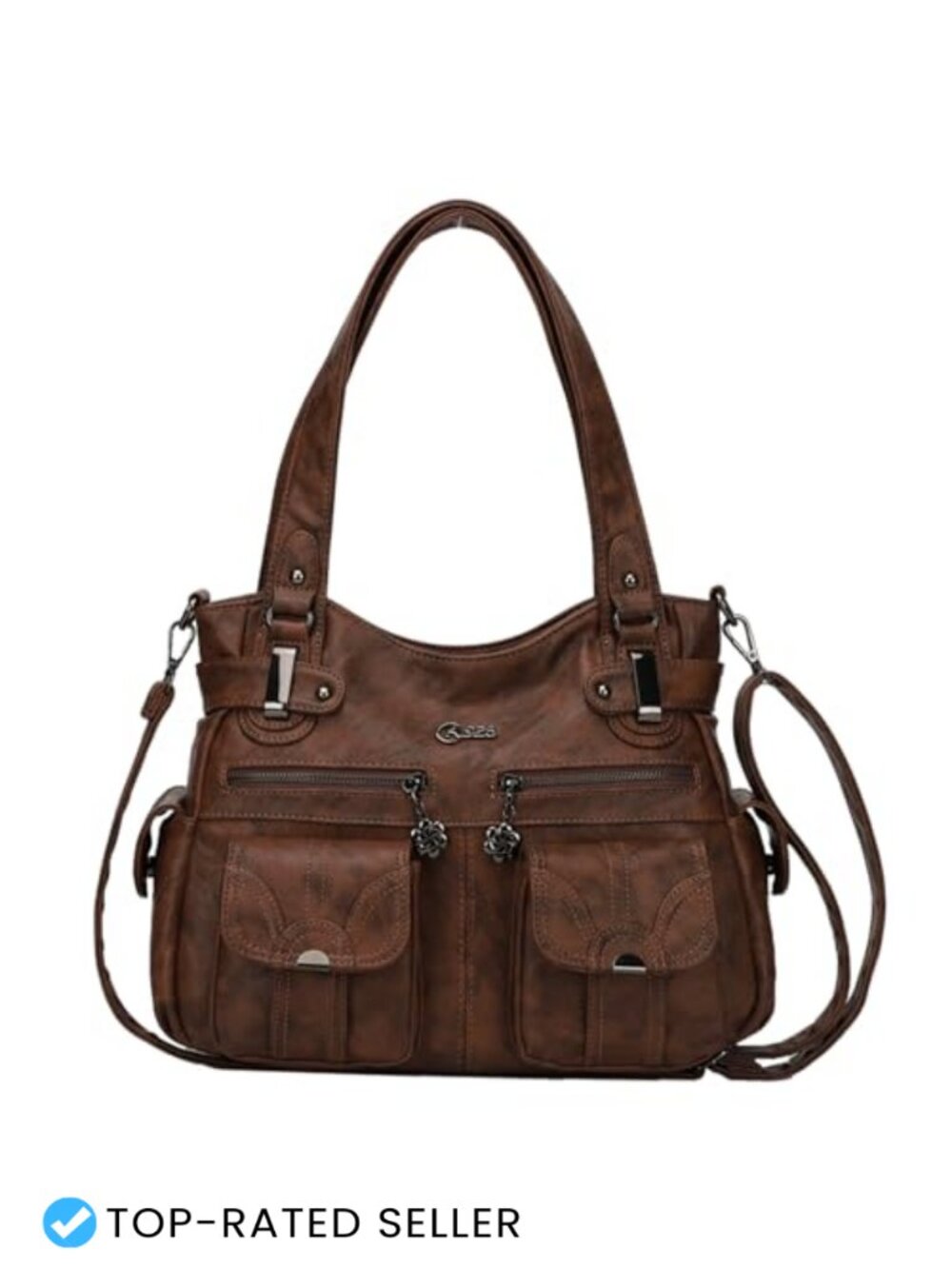 Large Hobo Tote Bag PU Leather Women's Multi-Pocket Shoulder Purse